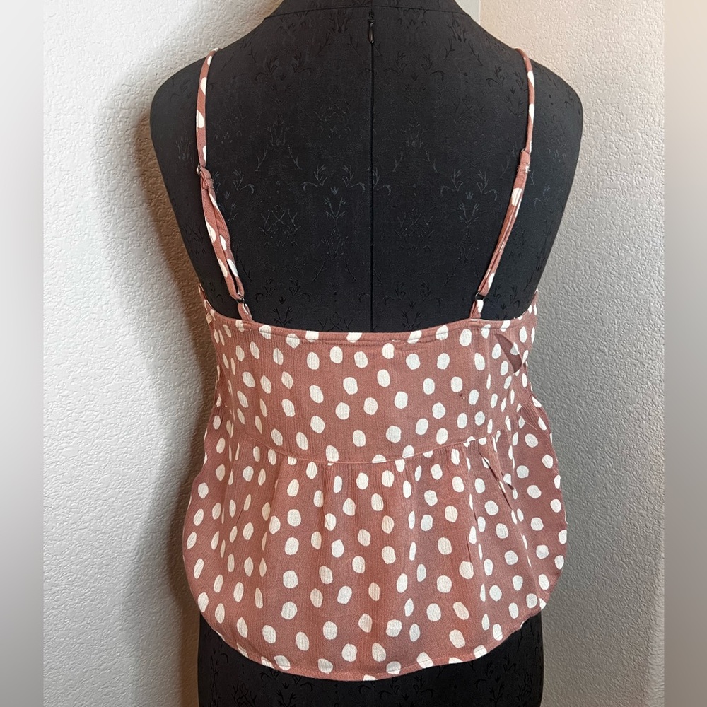 Abercrombie & Fitch Trapeze Cami Polka Dot Spaghetti Strap Top Size Medium - Picture 5 of 8